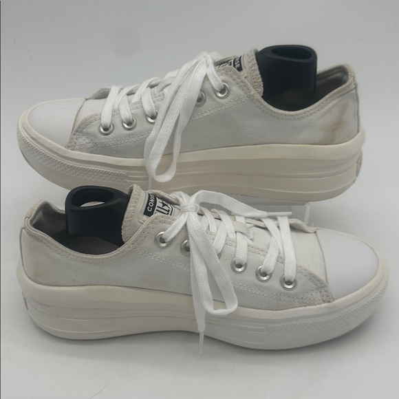 Chuck Taylor All Star Move White Classic Canvas Platform Lace up Women Size 9.5 - Picture 2 of 15
